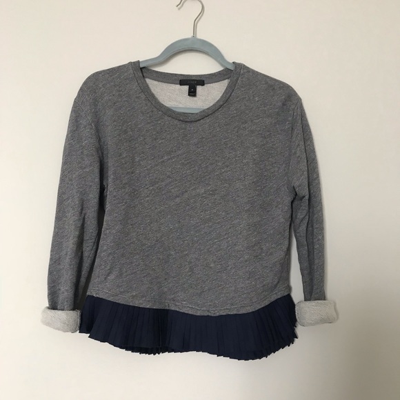 JCrew Ruffle Gray Sweater - Picture 3 of 6